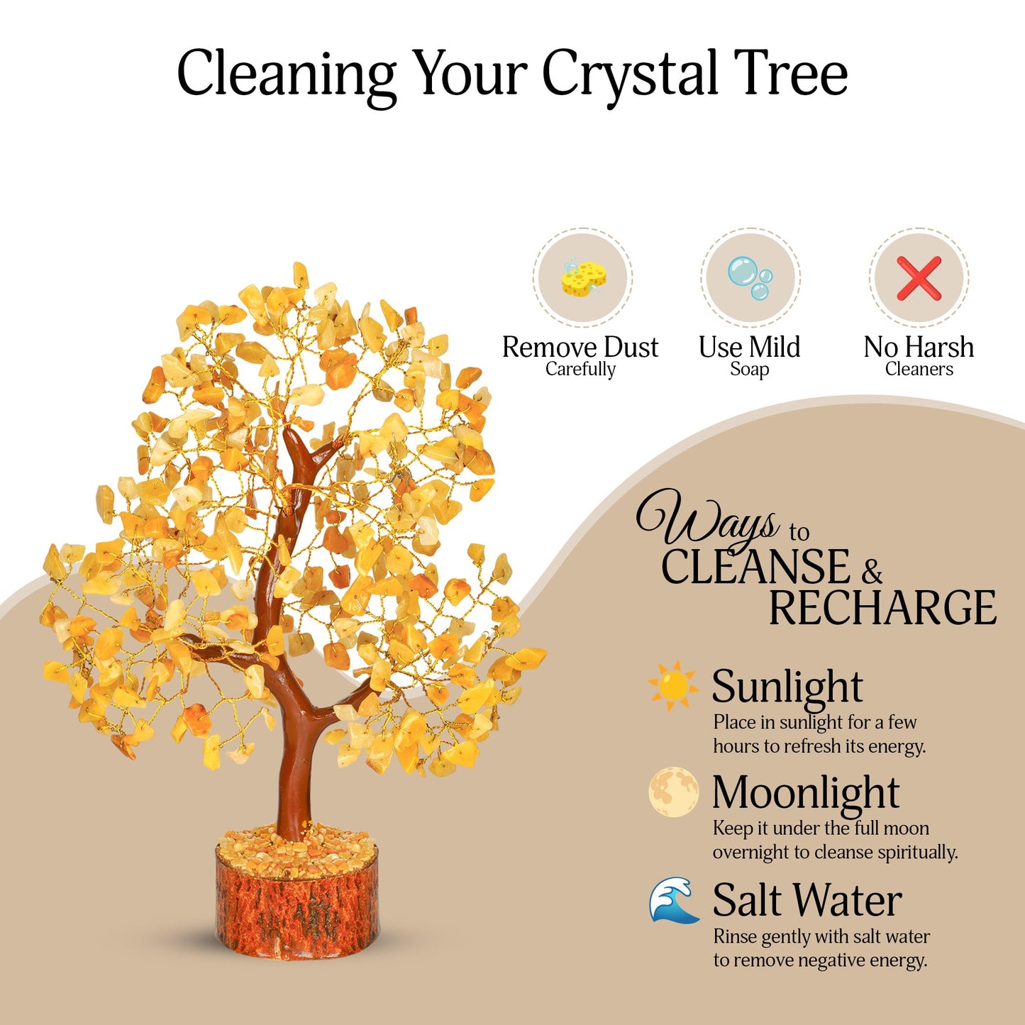 Yellow Aventurine Crystal Tree - Chakra Stones - Crystal Tree of Life - Crystals and Stones - Holistic Gifts for Women - Spiritual Room Decor - Gemstone Tree - Crytals and Gemstones - Good Luck Gifts