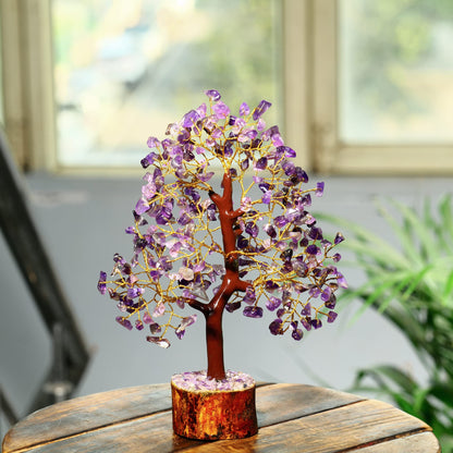 PYOR Amethyst Crystals, Artificial Tree, Money Trees, Crystals and Stones, Desk Decorations for Women Office, Feng Shui Decor, Spiritual Gifts for Women, Meditation Accessories, Housewarming Gifts