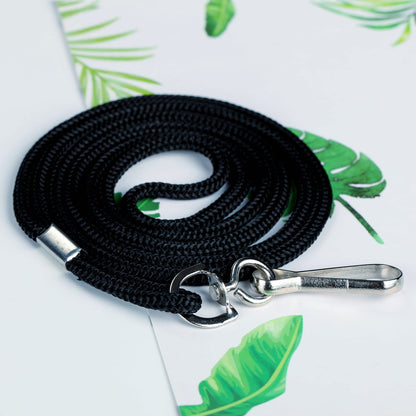 COTODO ID Black Lanyards Safety Badge Lanyard 36" with Swivel Hook 100 Pack