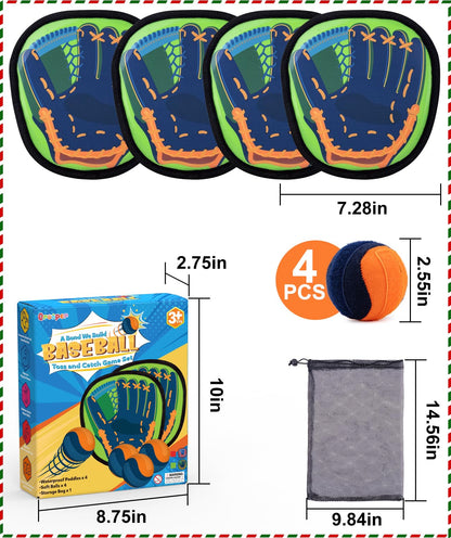 Qrooper Toss and Catch Ball Game Kids Toys for 3 4 5 6 7 8 Year Old Boys Girl Birthday Gift, Outdoor Games Yard Play Beach Pool Toys for Kids Age 4-8 8-12 Toddler Baseball Glove