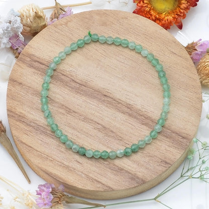 MASSIVE BEADS Natural Genuine Gemstone Beads Healing Crystal Chakra Reiki Jewelry Faceted Round Beads Bracelets (Green Aventurine, 3mm)