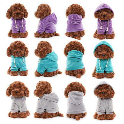 WEIGEDU Labradoodle Plush Toy, Fluffy Red Poodle Stuffed Animal with Clothes, 12.6" - Perfect for Kids, Babies, Birthday