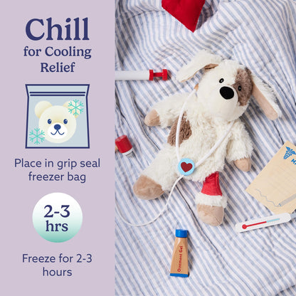 warmies Microwavable & Weighted Stuffed Animals, Puppy - Heated Stuffed Animal Plushie for Warmth & Comfort - Cute Soft Plush Toys for Adults & Children (Boys, Girls, Babies & Toddlers)