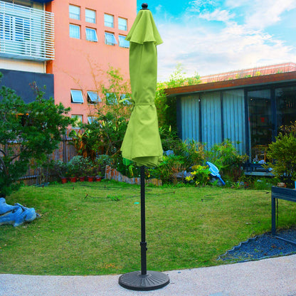 Sunnyglade 9Ft Patio Umbrella Outdoor Table Umbrella with 8 Sturdy Ribs (Grass Green)