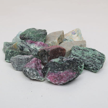 REAL-GEMS Natural Raw Healing Crystals Rough Stones for Tumbling, Cabbing, Polishing, Wire Wrapping, Wicca & Reiki Crystal Healing, Mix Gemstones,7 Chakra (Ruby Zozaite)
