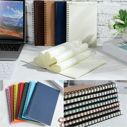 Leelosp 12 Pack Small Spiral Notebook Lined Spiral Journal College Ruled Notebook Wire Bound Kraft Cover, 120 Pages for Work (Multicolor,5.5 x 8.3 Inch)