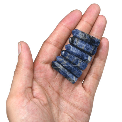 Amazing Gemstone Sodalite Crystal Points Bulk Healing Crystals and Stones - Pack of 3 Single Terminated Healing Wand Point Bulk Crystals for Crafts, Crystal Grid, DIY Work