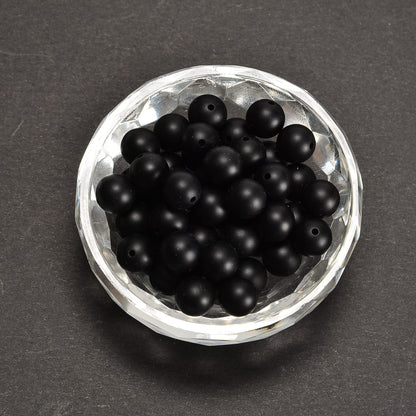 jodaying 10mm Black Onyx Matte Round Natural Gematone Loose Beads for Jewelry Making DIY 1 Strand 15"