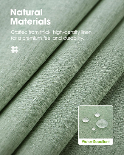 Pureegg Rectangle Linen Tablecloth Waterproof & Stain Resistant, Wrinkle-Free Table Cloth Adds Elegance and Protection, Ideal for Dining, Party, Wedding and Outdoor, 52 x 70 Inch, Sage Green