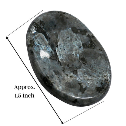 Amazing Gemstone Larvikite Worry Stone Crystals and Healing Stones - Worry Stones for Stress Relief Gifts - Piedra Crystal Fidget for Meditation,Relaxation - Unique Stocking Stuffers & Birthday Gifts