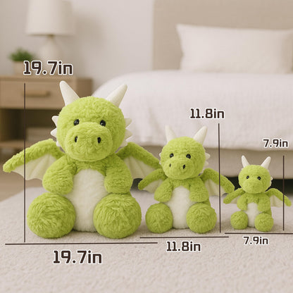 Soft Little Flying Dinosaur Stuffed Plush Pillow, Adorable Green Dragon Plush Toy and Birthday Presents for Kids, Adults and Collectors(Green/19.7in)