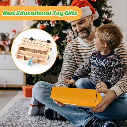 WoodTrove Montessori Screwdriver Board Set, Montessori Toys for 3 4 5 with 3 Lock and Keys, Toddler Screwdriver Toy, Kids Tool Set, Preschool Learning Sensory Toy, Fine Motor Skills Toys
