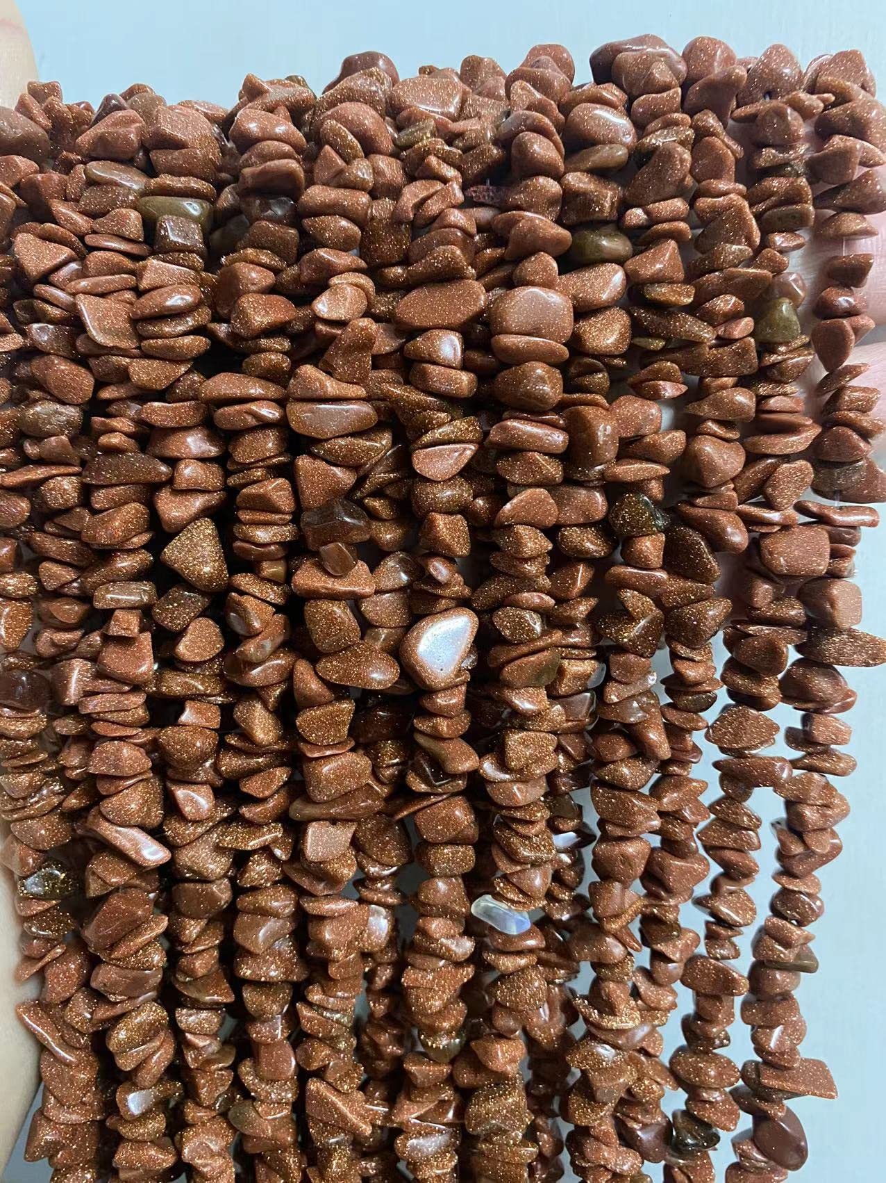 PLTbeads 7-8mm Natural Gold Sandstone Gemstone Chips Beads Healing Crystals Waist Bracelets Necklace Kit Irregular Stone DIY Crafts Design Jewelry Making