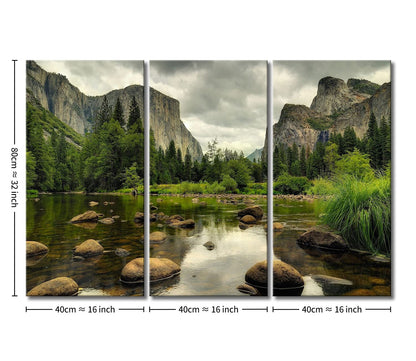 Yosemite Wall Art Nature National Park Lake Mountain Trees Rocks Pictures Prints On Canvas Landscape The Wall Decor for Home Modern Decoration
