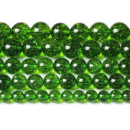 Natural Green Crystal Stone Beads for Jewelry Making DIY Bracelet Necklace Jewelry Making 1 Strand 15.5inch 35PCS 10MM