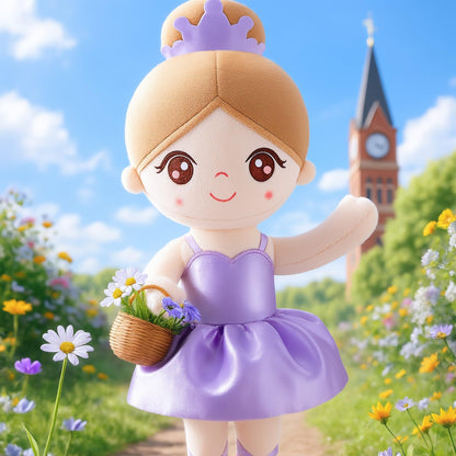 Gloveleya Baby Girl Gifts Dolls Soft Plush Toy Ballet Girl Doll Pale Purple
