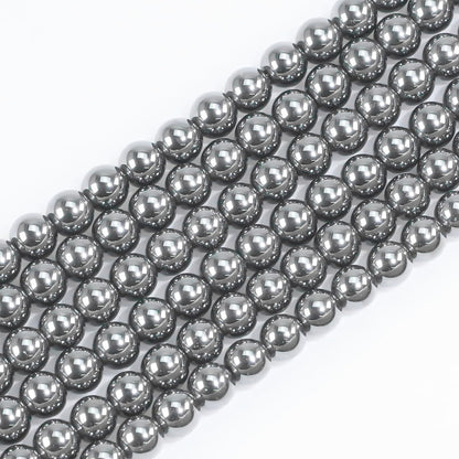 6mm Natural Gemstone Round Hematite Loose Beads for Jewelry Making Bracelets Necklace Earrings Art Craft (60-62pcs/strand)