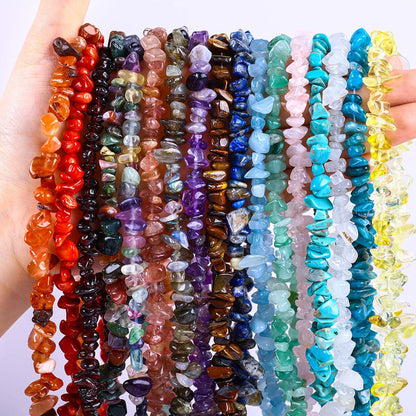 200pcs Natural Chip Stone Beads Gemstone Healing Crystal Loose Rocks Bead Irregular Glass Seed Charm Beads Drilled DIY for Jewelry Bracelet Necklace Earrings Christmas Making Crafting Supplies (5-8mm)