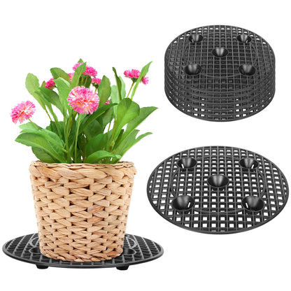 moonoom 8 Pcs Plants Pot Elevator, 12 Inch Plastic Flower Plant Stands, Portable Patio Planter Holder for Indoor Outdoor Preventing Floor Patio Deck from Damage and Rot