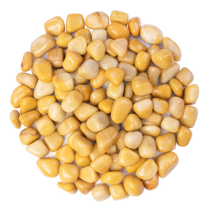 Crocon 1LB Yellow aventruine Tumbled Stones and Crystals Bulk 2000+ Carats Polished Stone Rock Collection Balancing vase Filler tumbles Crystals Healing Reiki Gemstone Gifts Fountain tumbled Size 20mm
