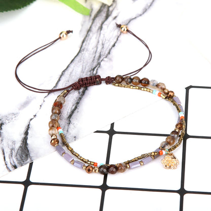 JOYA GIFT Adjustable Wrap Bracelet Bohemian Braided Beads Bracelet for Women Summer Beach Anklet