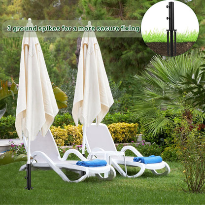 YZZHAJ Patio Umbrella Stand Base,Heavy Duty Outdoor Umbrella Holder with 3 Ground Spikes for Stability, Umbrella Holder Base for Beach, Deck, Lawn, Garden,Concrete