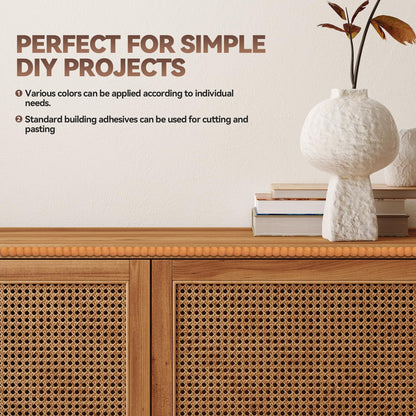 Jikvmis 15. 75 Inch Unfinished Wood Beaded Trim ，Cute Decorative Beaded Wood Trim HLF Woden Bads Tim Mlding for Home Wall Cabinet Shelf Window Door (0.55“ (14mm) x8pcs)