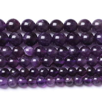 Natural Amethyst Stone Beads for Jewelry Making DIY Bracelet Necklace Jewelry Making 1 Strand 15.5inch 35PCS 10MM
