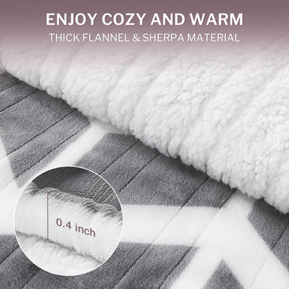 VENTIMI Electric Blanket Heated Throw, 50" x 60" Heated Blanket with 5 Heat Levels & 3 Hours Auto Off, Fast Heating Blankets with ETL & FCC Certification, Grey
