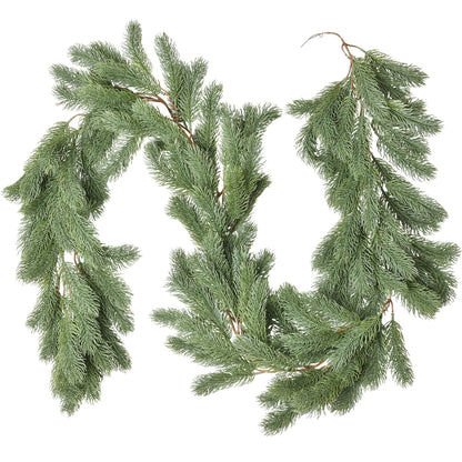 Fomlily Pine Garland Christmas Decoration, 6ft Christmas Greenery Garland Artificial Spruce Pine Needles for Holiday Mantel Fireplace Table Centerpiece Decor