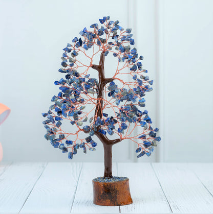Crocon® Lapis Lazuli Chakra Crystal Tree of Life Gifts for Men Him & Family Handmade Gemstone Feng Shui Crystal Decoration Spiritual Gifts, Money Tree, Bithday Gift for Women Healing Crystals