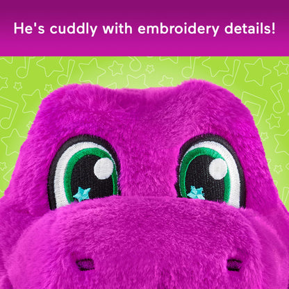 Fisher-Price Barney’s World Toddler Toys, Barney Tall Plush, 10.5 -inch Figure with Sounds, Soft Texture for Play, Kids Ages 2+ Years