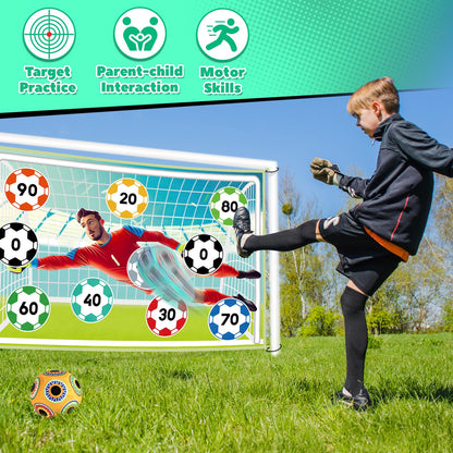 𝗫𝗔𝗪𝗔𝗖𝗔𝗛 Toy Soccer Ball Game Set for Kids ages 3-6, Indoor Outdoor Backyard Toss Soccer with 2 Sticky Balls & Foldable Fabric Goals, Football Sports Toy Gifts for 3 4 5 6 Years Old Boys Girls