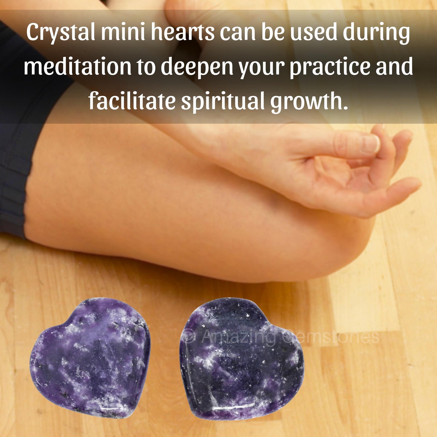 Amazing Gemstone Lepidolite Stone Heart - Pack of 2 Crystal Heart Stones Rocks - Corazones De Piedra Crystals and Healing Stones Heart Shaped Crystal - Stocking Stuffers Gifts