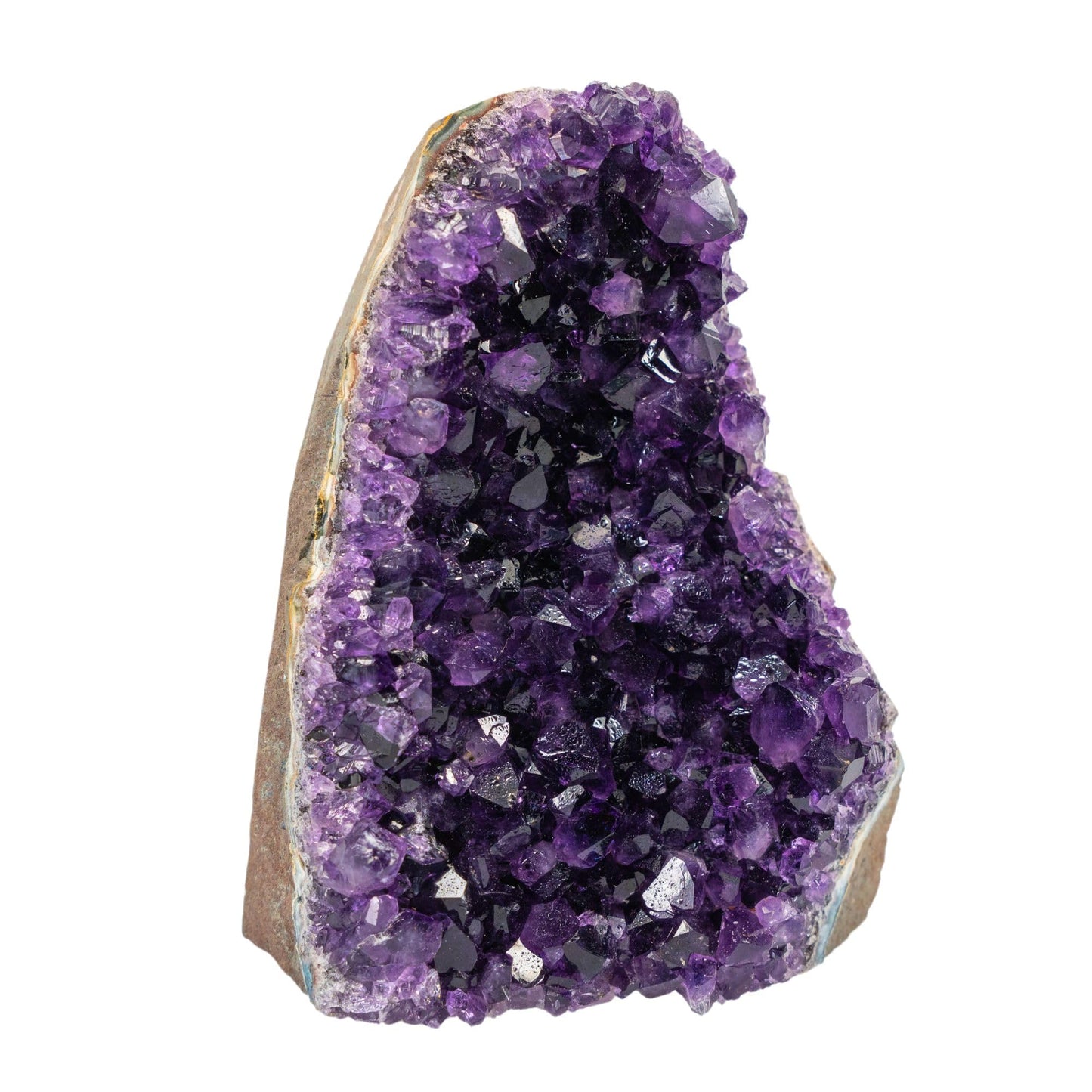 TRUENERGY Natural Amethyst Cluster Quartz Crystal – 1.5 To 2.0 lbs Grade A+ Raw Dark Purple Geode Stone from Uruguay – Home Decoration, Meditation Healing, and Positive Energy (1.5-2 lbs)