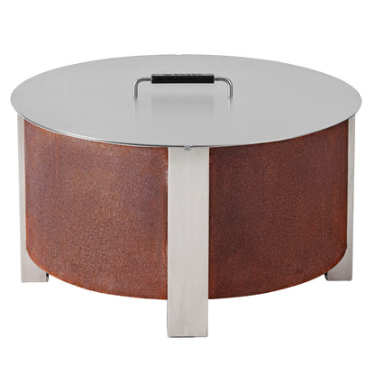 Breeo X Series Lid 24 (27.85 Inch) - Stainless Steel Firepit Lid - Keep Rain Debris and Elements Outside the Fire Pit - Durable Fire Pit Cover - Firepit Cover - USA Made - Bonfire Accessories