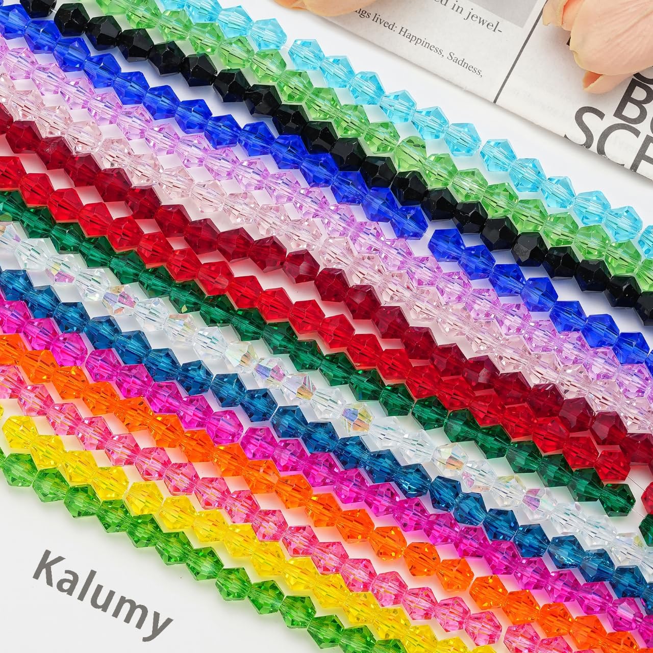 500PCS 6mm Bicone Crystal Beads Acrylic Faceted Spacer Loose Craft Beads Bulk for Jewelry Making DIY Friendship Bracelets Necklace Earring (Dark Red)
