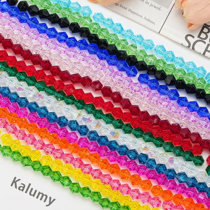 500PCS 6mm Bicone Crystal Beads Acrylic Faceted Spacer Loose Craft Beads Bulk for Jewelry Making DIY Friendship Bracelets Necklace Earring (Dark Red)