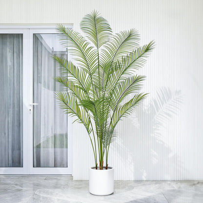 AQUGQ Artificial Palm Tree 7FT Tall Faux Palm Tree Indoor Fake Plants Faux Tropical Plant, UV Resistant & Maintenance Free Indoor/Outdoor Fake Tree in Pot for Home Office Living Room Patio Decor
