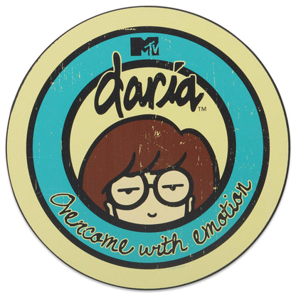 Daria Overcome With Emotion Round Wood Wall Decor - Funny Daria Sign for Home or Office
