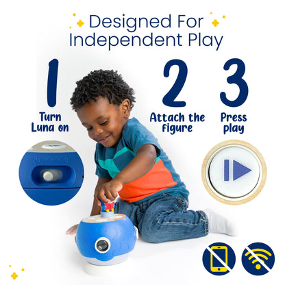 Luna StoryTime Kids Book Projector – 6 Bible & 5 Classic Read-Aloud Stories, 10 Songs & Night Light & Soothing Dream Music | Children Ages 3+ Storytime Projector for Kids & Toddler | Toys, Owl & Angel