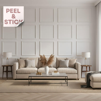 Peel and Stick Wall Moulding Panel Kit | Paintable Wainscoting Panels for Wall | Picture Frame Wall Trim Molding | DIY Accent Wall | 8 Frame Set (15.74"x15.74") | Timeless Detail Made Effortless