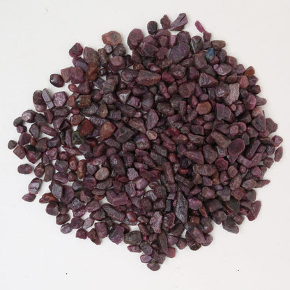 REAL-GEMS Natural Raw Healing Crystals Rough Stones for Tumbling, Cabbing, Polishing, Wire Wrapping, Wicca & Reiki Crystal Healing, Mix Gemstones,7 Chakra (Indian Star Ruby)