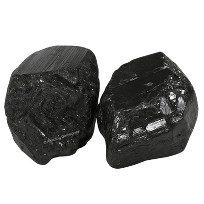 Amazing Gemstone Black Tourmaline Raw Protection Crystals and Healing Stones, Natural Rocks for Tumbling and DIY Raw Stones and Crystals (1 Piece)