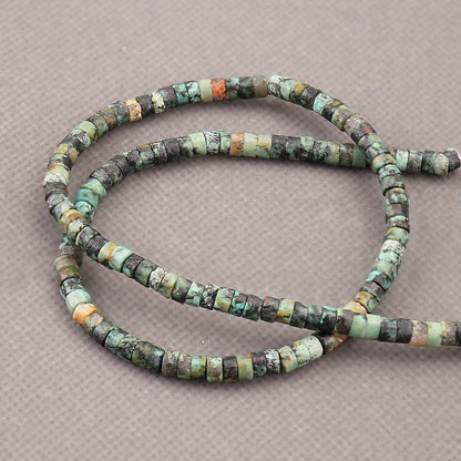 150PCs Natural African Turquoise Spacer Beads, Loose Semi Precious Flat Round Gemstone Heishi Disc Stone Beads for Beading Jewelry Making 4mm*2mm 38cm