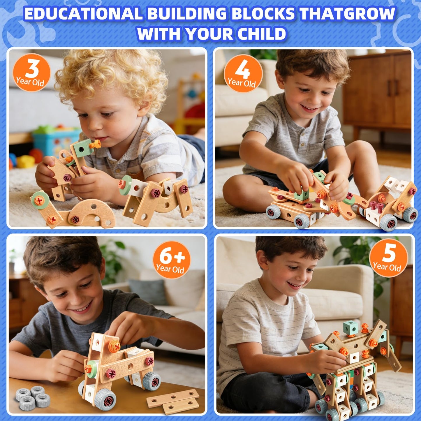 Kids Tool Set with Drill, 148Pcs Toddler Tool Set with Toolbox,STEM Montessori Toys for 3 -5Year Old, Educational Construction Toy, Pretend Play Toys for 3 4 5 6 Year Old Boys, Birthday Gift for Kids