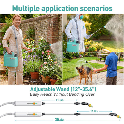 Sprayers in Lawn and Garden,Battery Powered Weed Sprayer 1.8 Gallon,Telescopic Wand,Water Hose Nozzle,Pump Sprayer,Portable Water Yard Sprayer for Weed Control,Fertilizing,Gardening