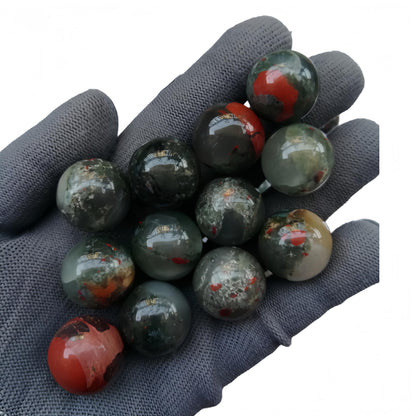 Sunshcat Natural African Bloodstone 0.78 Inchs Crystals and Healing Stone Ball Set,Home Desktop Feng Shui Array Decoration(7 Pieces) ﻿