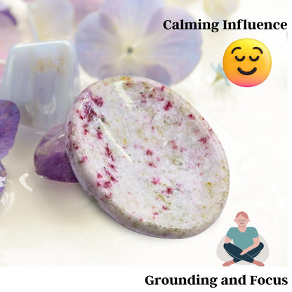 Amazing Gemstone Cinnabarite Worry Stone Crystals and Healing Stones - Worry Stones for Stress Relief Gifts - Piedra Crystal Fidget for Meditation - Unique Stocking Stuffers and Birthday Gifts