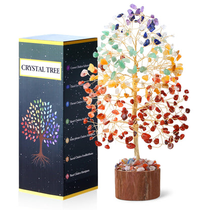 NUKAYAI 7 Chakra Crystal Tree of Life Gifts, Crystals and Healing Stones Crystal Tree Birthday Gift for Women, Feng Shui Meditation Positive Energy Home Decor Spiritual Tree of Life Gifts for Women